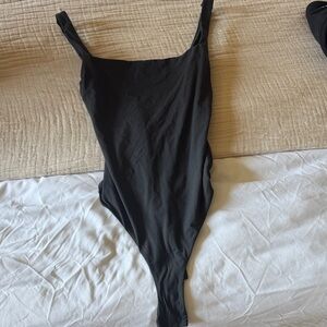 SKIMS Black Scoop-Neck Bodysuit
